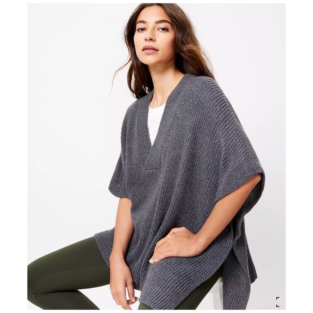 LOFT V-Neck Poncho - Picture 3 of 3